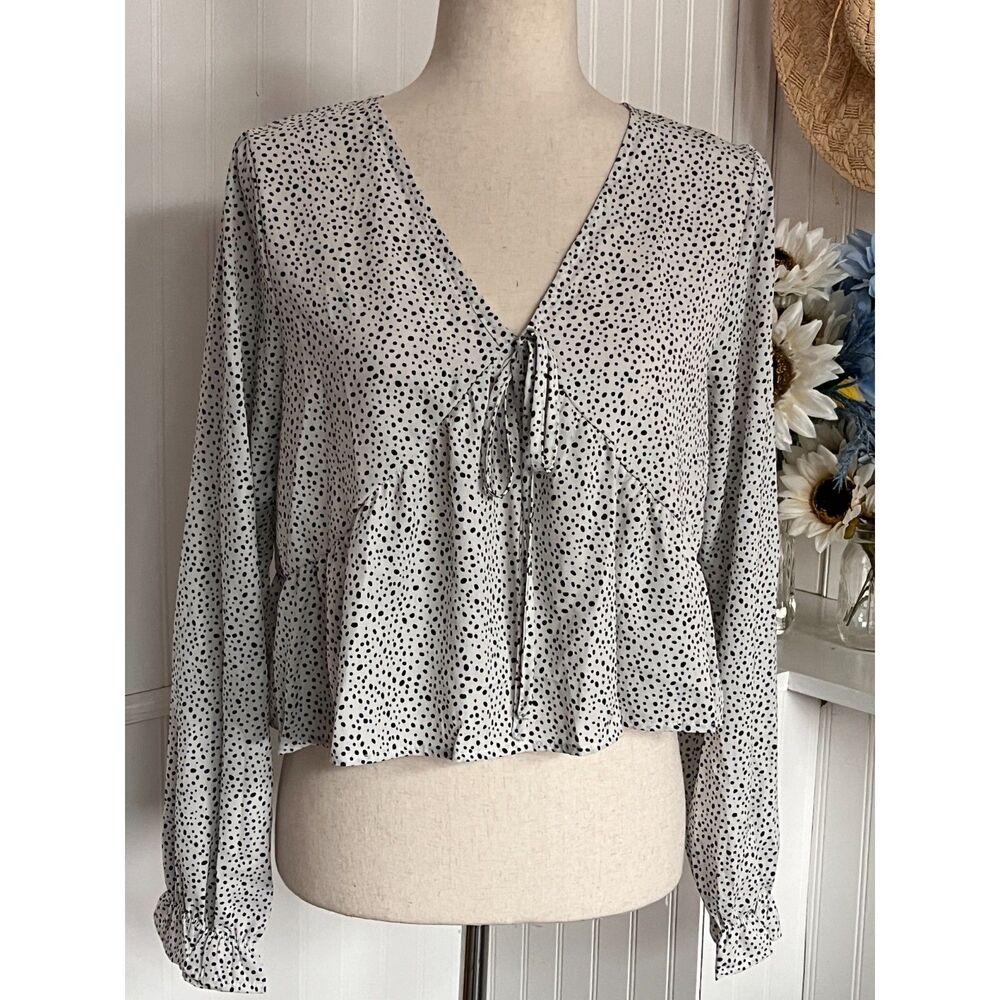 Babydoll White Polka Dot Blouse